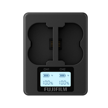 FUJIFILM BC-W235 Dual Charger for NP-W235 Camera Battery with LED Indicator and Independent / Simultaneous Charging Modes