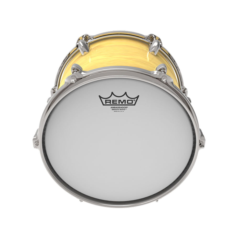 Remo 26"  Ambassador Smooth White Drum Head with Warm Resonance Tones, Sustain Attack for Drummers