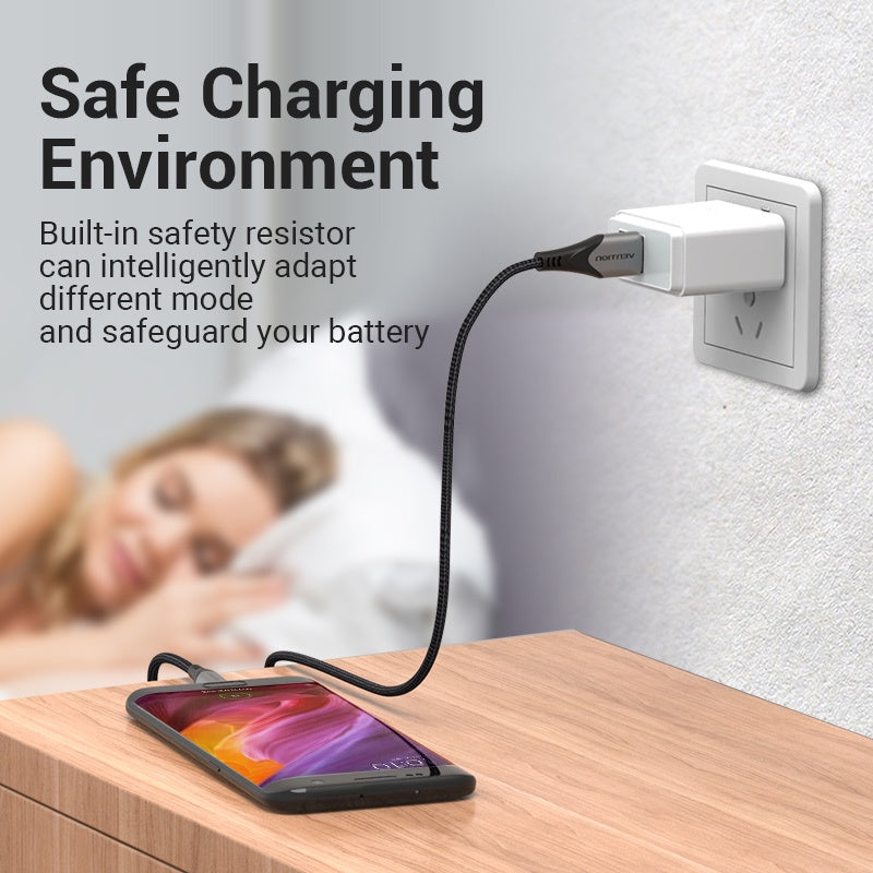 Vention Reversible USB 2.0 Male to Micro USB Male Charging and Data Cable for 3A High Current Charge and Fast File Transferring for PC, Mac, and Android (2M) | COCHH