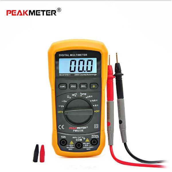 PeakMeter PM8233E Electrical Digital LCD Multimeter Voltmeter Ammeter AC DC OHM Volt Tester Multitester Current Resistance