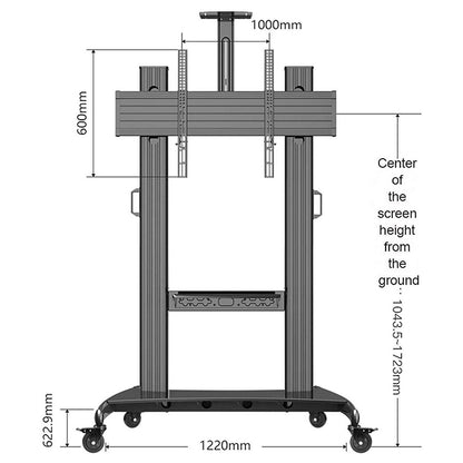North Bayou TW100 Heavy Duty TV Cart (55" to 110") with Motorized Automatic Screen Lift TV Television Stand with AV Shelf for Large Flat Panel LCD LED TVs