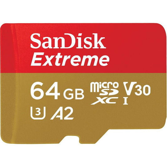 SanDisk Extreme Micro SD Card 64GB UHS-I SDXC Class 10, 170mb/s and 80mb/s Read and Write Speed | SDSQXAH-064G-GN6MN