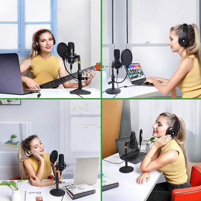 [CLEARANCE] Maono AU-A04TC Professiol Studio Cardioid Condenser USB Podcast Streaming Microphone Kit with Aluminum Organizer Storage Case for Smartphones PC Laptops A04TC A04T