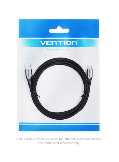 Vention Cotton Braided USB 2.0 A Male to C Male 3A USB Cable 480Mbps (CODH) for Mobile Phones, Laptops, Computers and Other USB-C Devices (Available in Different Lengths)
