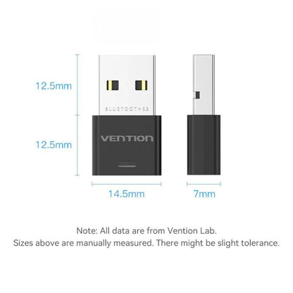Vention 5.3 USB Bluetooth Adapter with 2000Mhz Frequency Band and 20M Transmission Range for Bluetooth Headset, Keyboard, Mouse, Speaker, Mobile Phone, printer, Computer Game Controller