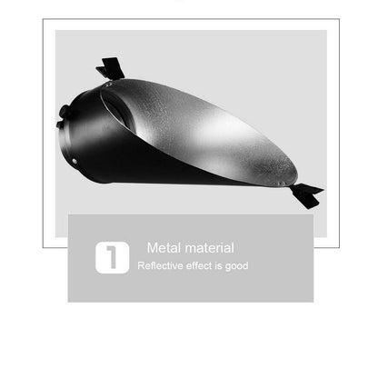 Pxel LS-BO Metal Conical Snoot with Clip for Bowens Mount Studio Strobe Monolight Photography Flash