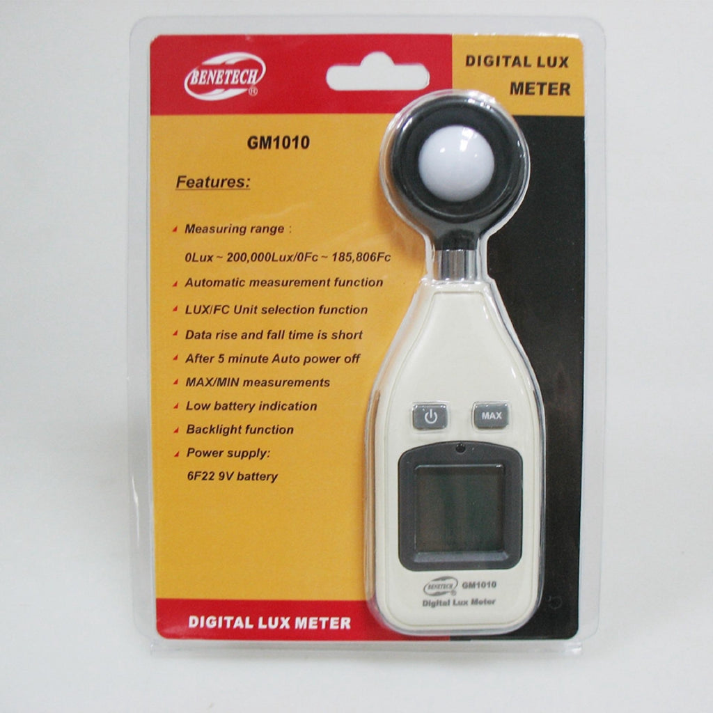 Benetech GM1010 Digital Light Lux Meter Range: 0-200,000 Illumince Meter