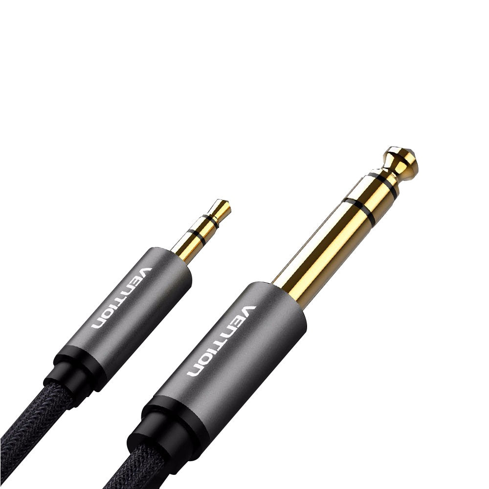 [CLEARANCE] Vention 3.5mm Male to 6.5mm Male Nylon Braided Gold Plated (BAI) Audio Cable for Microphones, Amplifiers, Sound Box, Laptops and Mobile Phones (Available in Different Lengths)