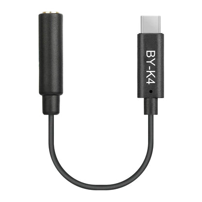 Boya BY-K4 3.5mm TRS (Female) to Type-C (Male) 20cm Audio Cable Adapter for Android Devices