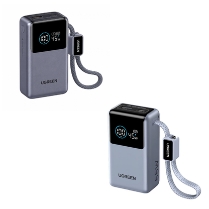 UGREEN Nexode Pro 10000mAh 55W Mini Power Bank w/ Built-in USB-C Cable | PB727