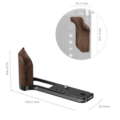 SmallRig Camera L-Shape Mount Bracket for FUJIFILM GFX100RF with Wooden Grip, Shutter Button, Arca-Swiss Type Baseplate, 1/4"-20 Thread Accessory Attachment | Black | Silver | 5265 | 5266 | JG