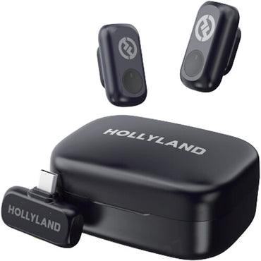 Hollyland LARK A1 Duo Wireless Lavalier Microphone System with USB Type-C Connector, 3-Level Intelligent Noise Cancellation, Up to 54 Hours Battery Life, Magnetic Attachment for Vlogging, Interviews and Video Recording