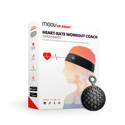[CLEARANCE] Moov HR Sweat Heart-Rate Workout Coach Sweatband Bluetooth with Water Resistant, Sweatproof, Quick-drying, Calorie Counting, Remote App Control, and Real-Time Coaching for Athletic Training and Exercise