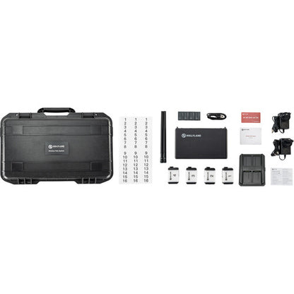HOLLYLAND 4 / 8 Light 16 Channel Multi-Camera Wireless Tally Light System with Max 800m Sigl Transmission, RJ45 / DB25 / USB-C Ports, Adaptive Frequency Hopping, Smart Sequence Learning and 8Hrs Battery Life for Live Broadcasting, Filmmaking