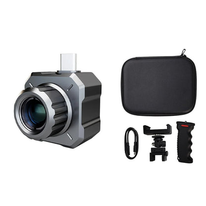Noyafa NF-588E USB-C Smartphone Telephoto Infrared Thermal Imager Camera with Camera and Phone Holder, Handle Grip, Type C Male to Female Cable, Hard Case, Photo & Video Capture Mode, Temperature Tracker, Compass, GPS for Android Phones