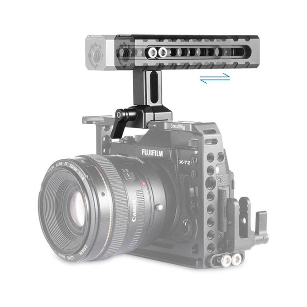 SmallRig NATO Top Handle with QR Quick Release Handgrip with Back and Forward Adjustment, Dual Anti-Twist ARRI Mounts, Dual Cold Shoe Adapters and 1/4"-20 & 3/8"-16 Thread Holes for Camera Rig 1955