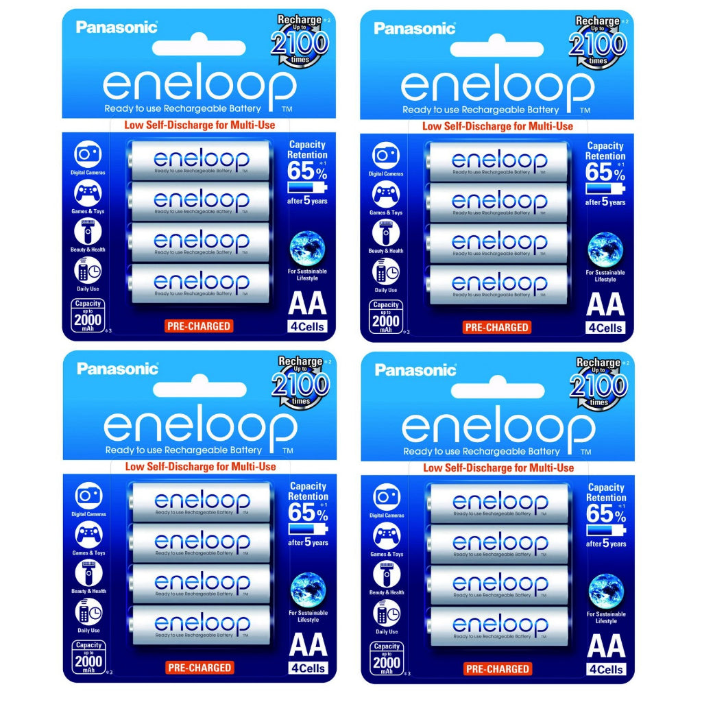 Panasonic Eneloop BK 3MCCE 4BT AA Rechargeable Battery Pack of 4 (White) x4