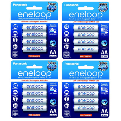Panasonic Eneloop BK 3MCCE 4BT AA Rechargeable Battery Pack of 4 (White) x4