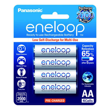 Panasonic Eneloop BK 3MCCE 4BT AA Rechargeable Battery Pack of 4 (White) x3