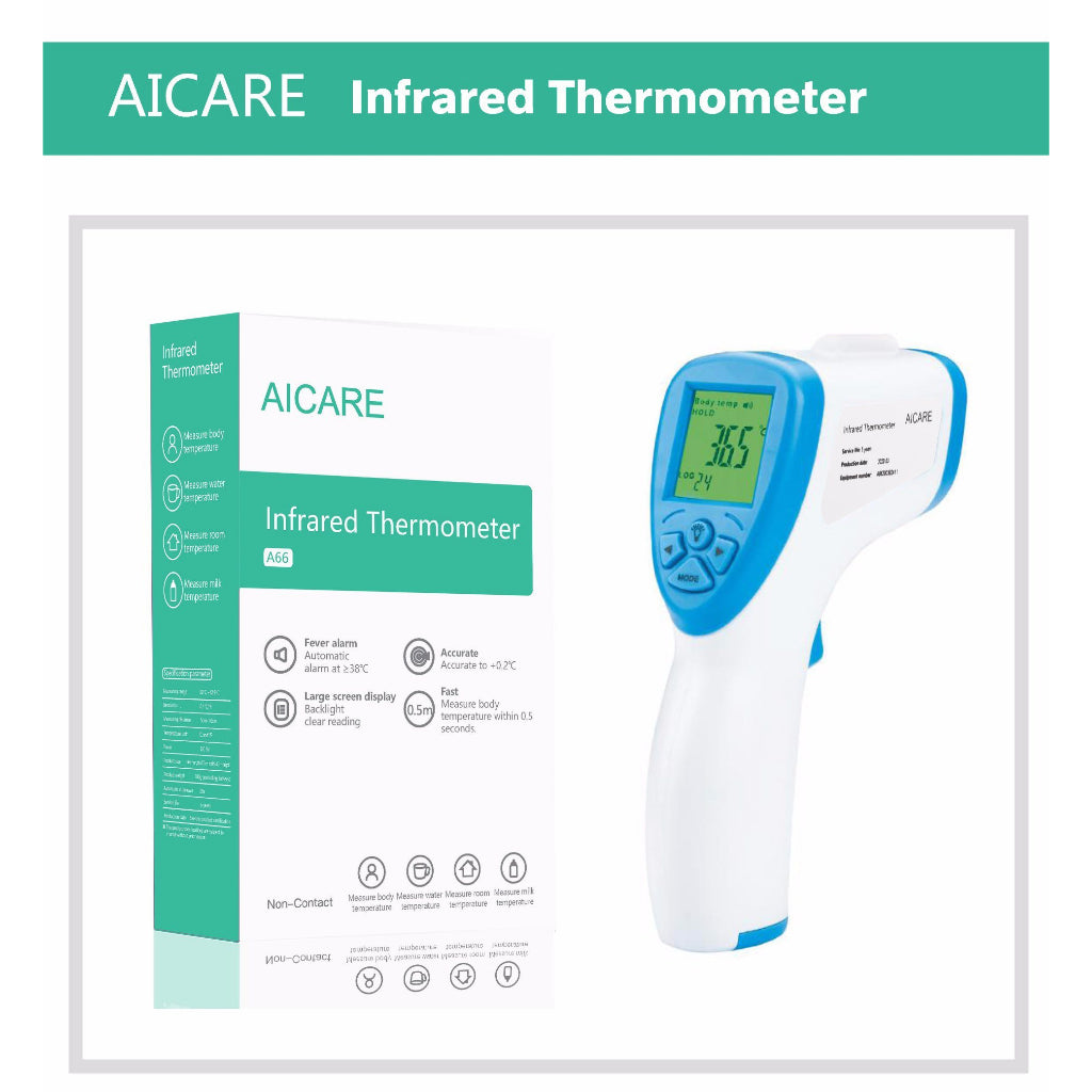 [CLEARANCE] Eagletech AICare A66 Non Contact Infrared Forehead and Body Thermal Thermometer Scanner