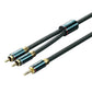 Vention 3.5mm Male to 2RCA Male Audio Extension Cable Cotton Braided Green Copper Type Gold-Plated High Frequency and Tight Bass Sound for Smartphones, Laptop, Speaker, Amplifier (1 meter) | BCSGF