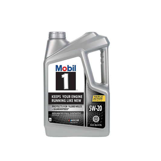 [CLEARANCE] Mobil 1 5W-20 Advanced Fully Synthetic Motor Oil for Engines 10000 Miles with Triple Action (5 Quarts/4.73 Liters)