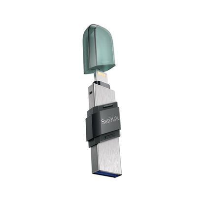 SanDisk iXpand 32GB / 64GB / 128GB / 256GB USB 3.1 to Lightning Flash Drive Flip 2 in 1 read speed for Smartphone, Tablet, Computer (Sea Green, Ice Mint) | SDIX90N