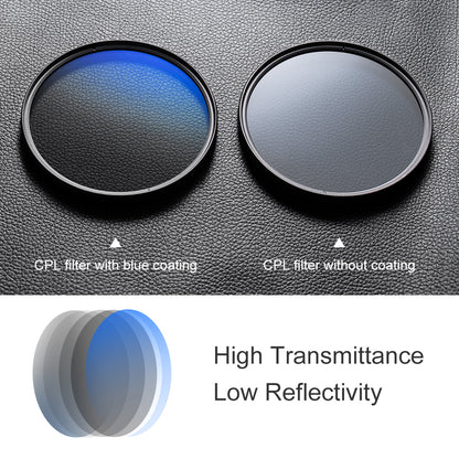 K&F Concept Classic Series Slim MC Multi-Coated CPL Circular Polarizer Linear Anti-Fungus Blue Coated Japan Optics Lens Filter for Camera DSLR Mirrorless 37mm 40.5mm 43mm 46mm 49mm 52mm 55mm 58mm 62mm 67mm 72mm 77mm 82mm