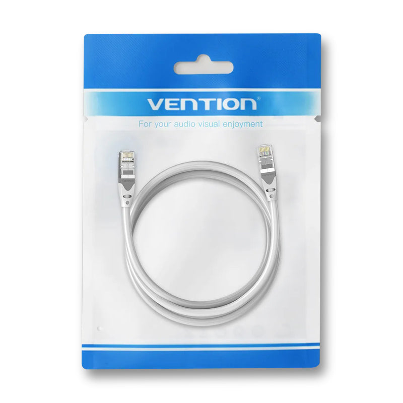 [CLEARANCE] Vention Cat6A STFP Patch Ethernet LAN Cable Gray with 10Gbps Ultra-High-Speed Rate, Anti-Bending Buckle, Gold-Plated Pins RJ45 for Internet, PC, Laptop, TV, Printer, Switch (35 meters) | IBHHU