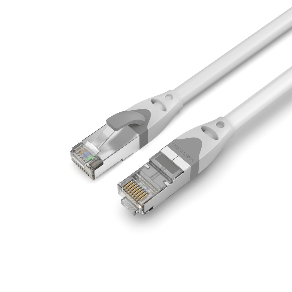 [CLEARANCE] Vention Cat6A STFP Patch Ethernet LAN Cable Gray with 10Gbps Ultra-High-Speed Rate, Anti-Bending Buckle, Gold-Plated Pins RJ45 for Internet, PC, Laptop, TV, Printer, Switch (35 meters) | IBHHU