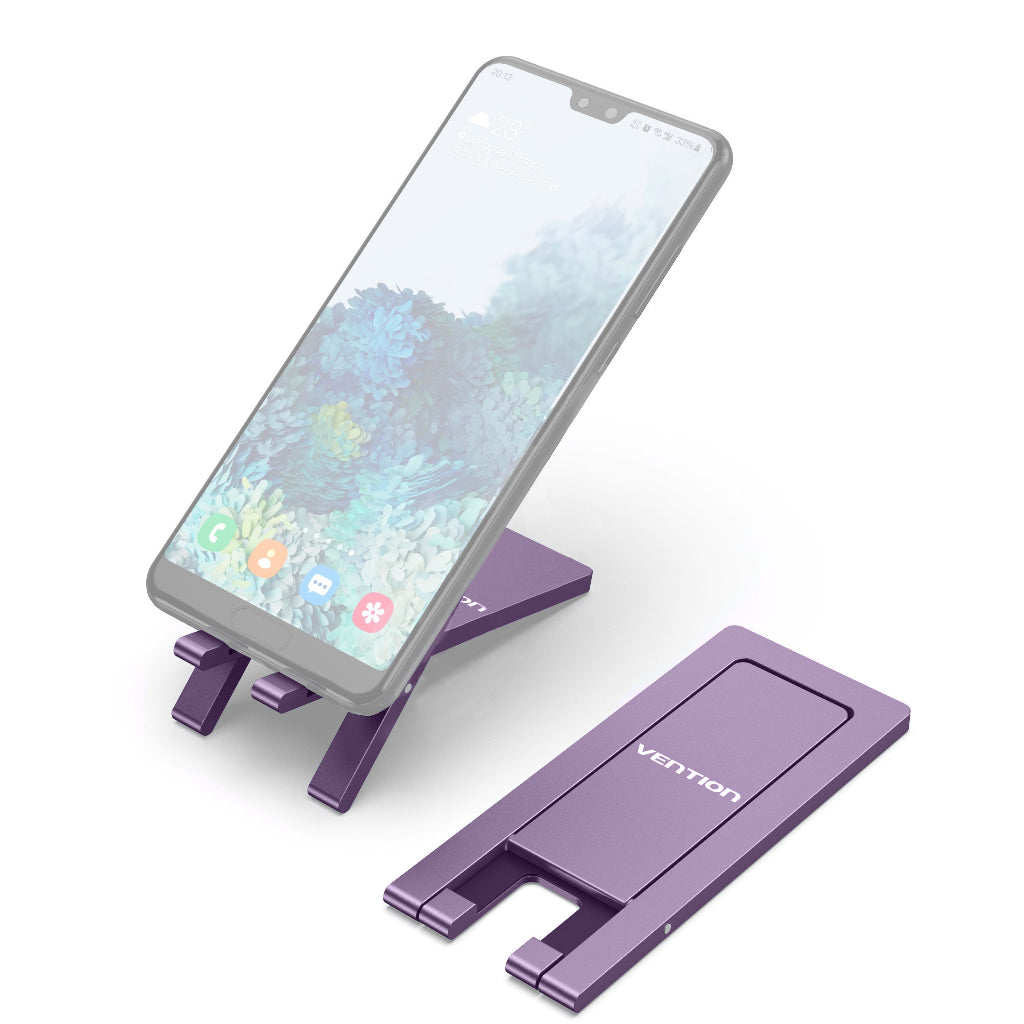 Vention Foldable Aluminum Alloy Desktop Stand Holder with Compact Portable Design for 4.7 to 10" Mobile Phones (Grey, Green, Blue, Purple) | KCX