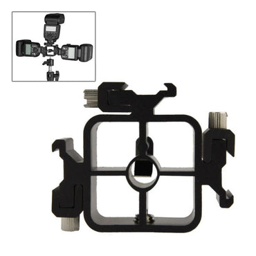 [CLEARANCE] Pxel AA-LS2 Triple Head Hot Cold Shoe Splitter Mount Adapter with Ballhead for Camera Flash Speedlite with Umbrella Holder Photo Studio Accessories