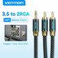 Vention 3.5mm Male to 2RCA Male Audio Extension Cable Cotton Braided Green Copper Type Gold-Plated High Frequency and Tight Bass Sound for Smartphones, Laptop, Speaker, Amplifier (1 meter) | BCSGF