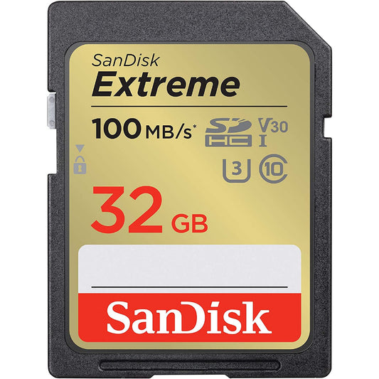 SanDisk Extreme SD Card 32GB UHS-I SDHC Class 10 with 100mb/s Read Speed | Model - SDSDXVT-032G-GNCIN