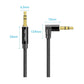 [CLEARANCE] Vention TRS 3.5mm Male to Male Right Angle Audio Extension Cable Cotton Braided Black Aluminum Alloy Type Hi-Fi Video Stereo Music for Smartphones, Laptop, PC, Gaming, TV (2 meters) | BAZBH