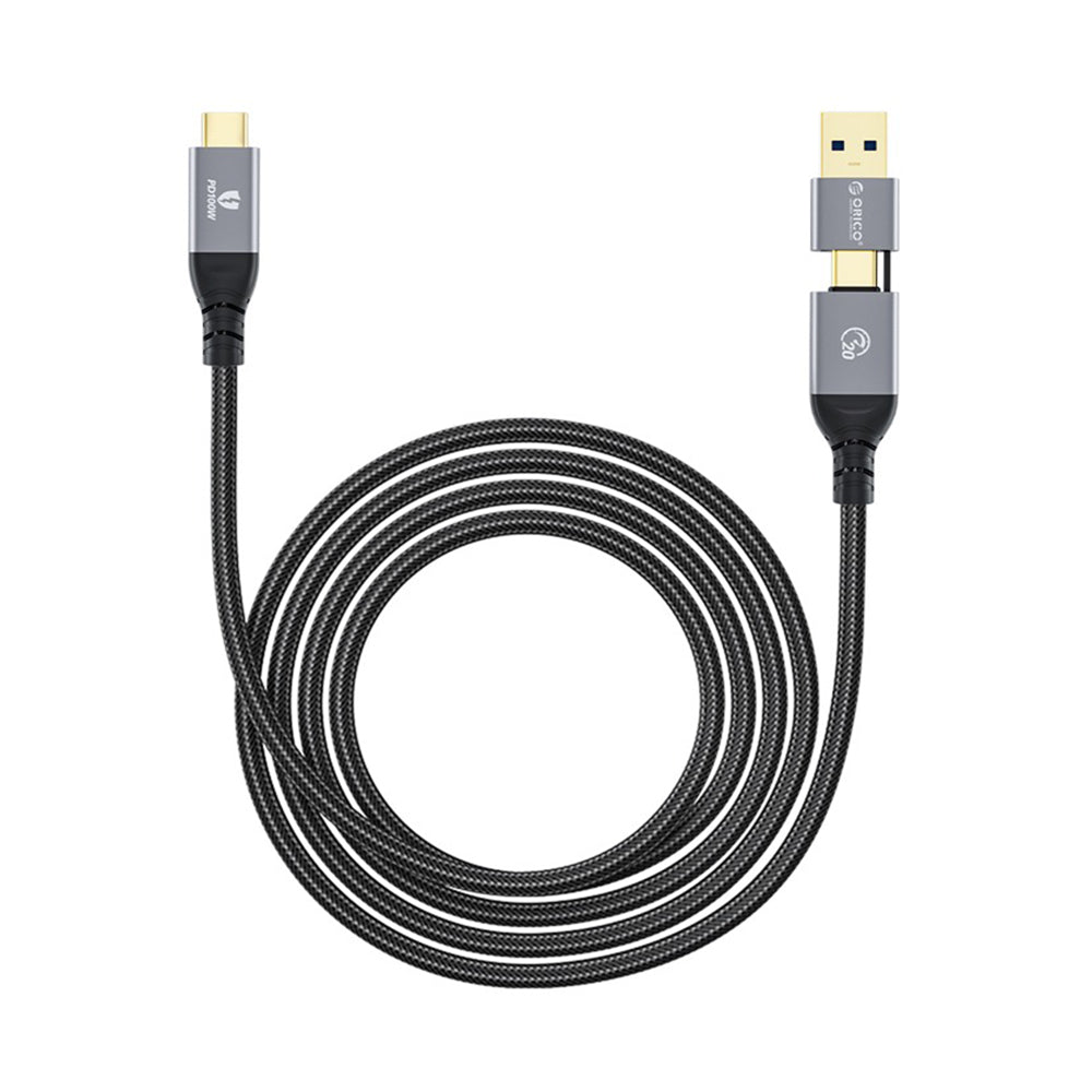 [CLEARANCE] ORICO (0.5m / 1m ) 2-in-1 USB C to USB C / USB A to USB C Fast Charging Data Cable with Adapter 20Gbps / 40Gbps Fast Data Transfer Rate, 4K 60Hz Video, Type C PD 100W for Smartphone, PC, Laptop | ACC20  ACC40