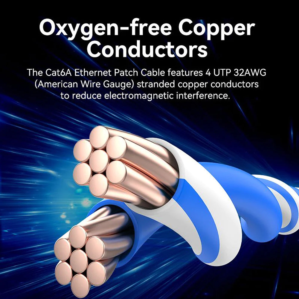[CLEARANCE] Vention 0.5m / 1m / 1.5m / 2m / 3m / 5m Cat6A UTP Patch Angled Ethernet LAN Cable 10Gbps High-Speed Network Data, 500MHz Bandwidth, Bend-Proof Rotating Connector, Gold-Plated Contacts for Home & Work Internet Connection, PC, Switch (Blue) | JG