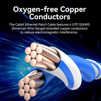[CLEARANCE] Vention 0.5m / 1m / 1.5m / 2m / 3m / 5m Cat6A UTP Patch Angled Ethernet LAN Cable 10Gbps High-Speed Network Data, 500MHz Bandwidth, Bend-Proof Rotating Connector, Gold-Plated Contacts for Home & Work Internet Connection, PC, Switch (Blue) | JG