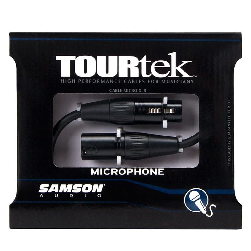 Samson TOURtek TM 6 Meters 3 Pin XLR Male to Female Audio Cable with PVC Jacket, Nickel Plated Neutirk Connectors, and Copper Mesh Shielding | ESATM20