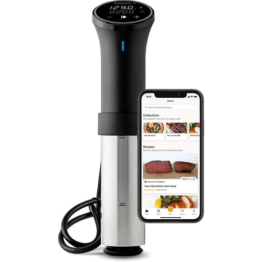 [CLEARANCE] Anova Precision Cooker 1000W Sous Vide Machine with 20L Precise Cooking Temperature, 8L/min Flow Rate, Wi-Fi Connectivity, App Controlled Cooking, IPX7 Water Resistant for Home & Kitchen