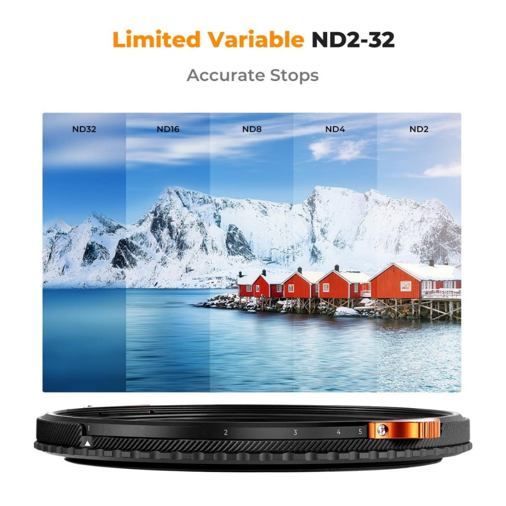 K&F Concept no-X True Color ND + CPL 2 in 1 ND2-ND32 Lens Filter with 1-5 Stops Variable Fader Neutral Density Circular Polarizing, No X Cross Shadow, MRC Waterproof and Scratch-Resistant for Cameras and Photography