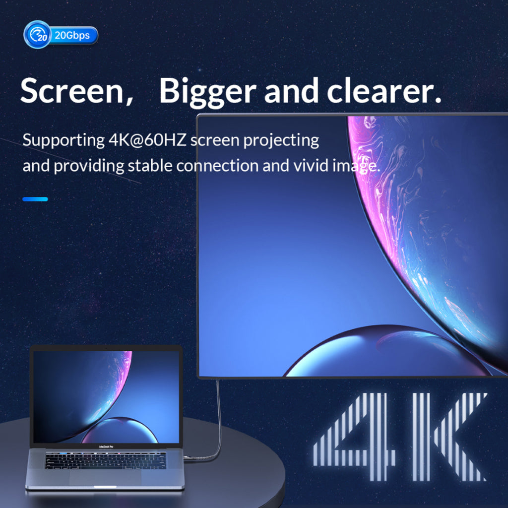 [CLEARANCE] ORICO CM32 (0.5m / 1m / 3m / 5m) USB Type C 3.2 Gen2x2 Fast Charging Data Cable with 20Gbps High-Speed Transmission Rate, PD 100W QC4 4K 60Hz Video, Aluminum Alloy for Smartphones, MacBook, Tablet, PC