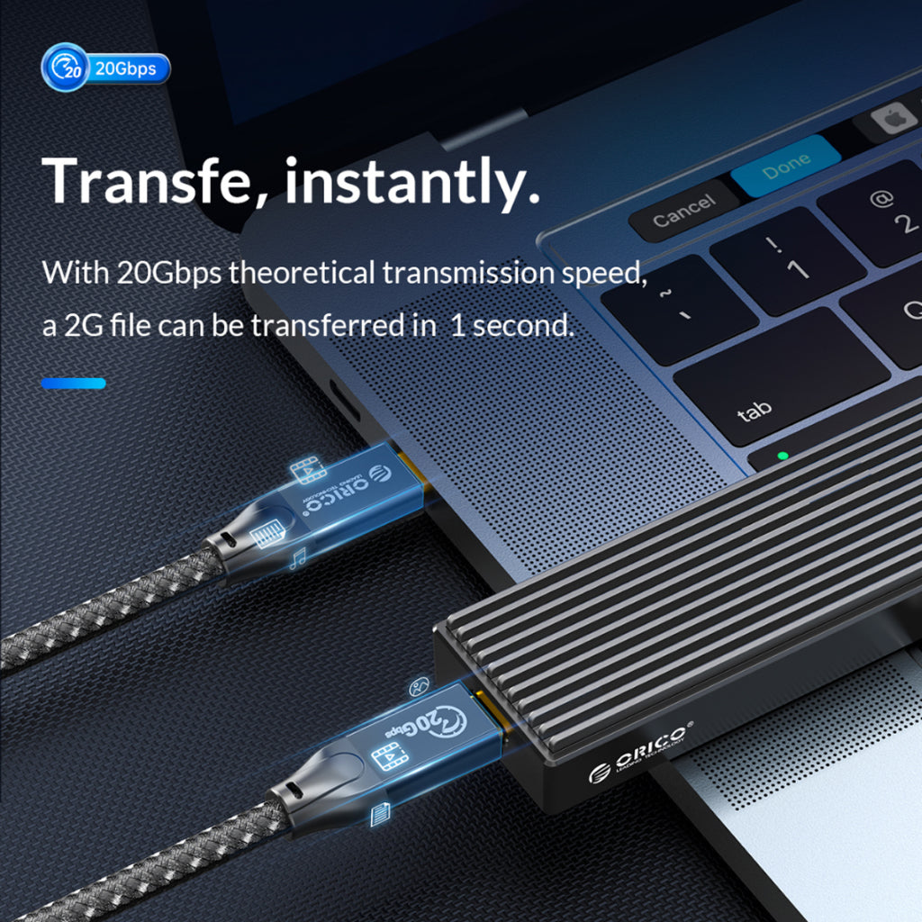 [CLEARANCE] ORICO CLS32 (0.5m / 1m / 2m / 3m / 5m) USB Type C 3.2 Gen2x2 Right to Right Angle Fast Charging Data Cable with 20Gbps High-Speed Transmission Rate, PD 100W QC4 4K 60Hz Video, Aluminum Alloy for Smartphones, MacBook, Tablet, PC