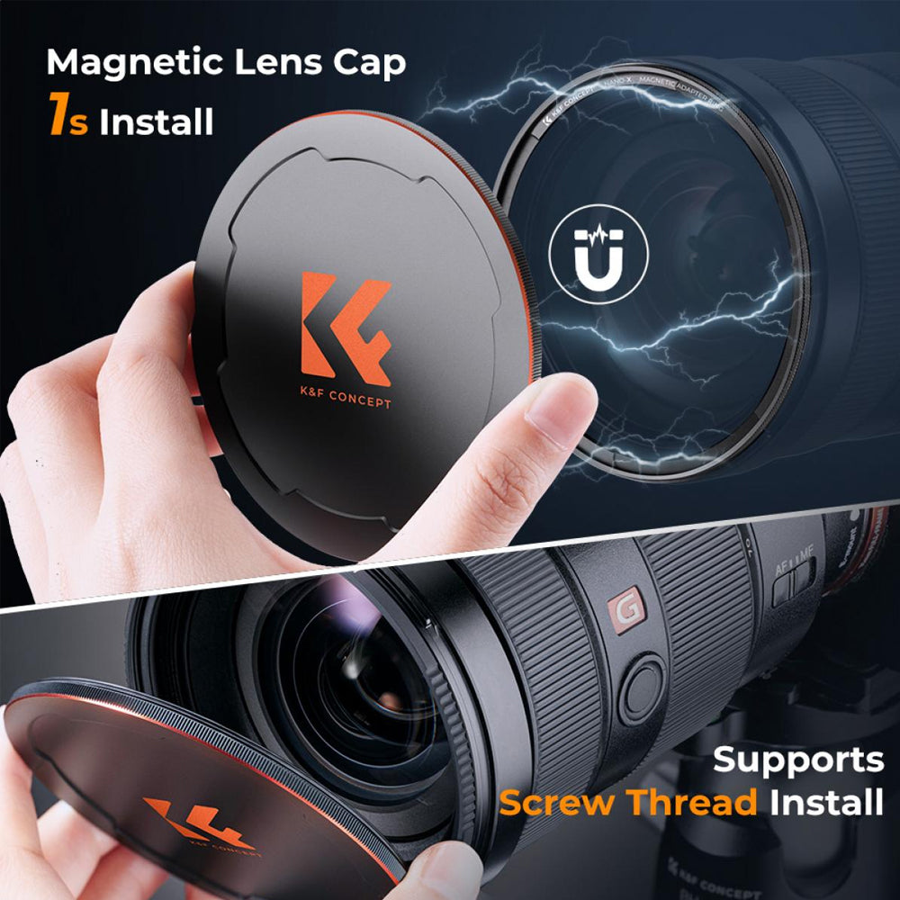 K&F Concept Nano X Series Black Mist 1/4 Ultra-Slim Magnetic Optical Lens Filter Waterproof UHD MRC 28-Layer Nano-Coated with Magnetic Camera Lens Cap Cover | 72mm