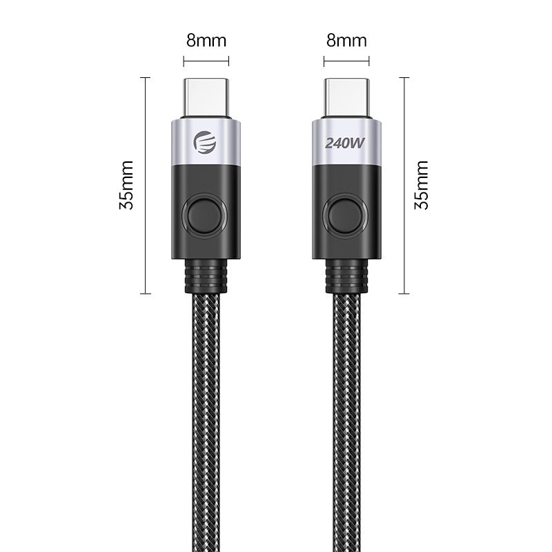 [CLEARANCE] ORICO CC240 (0.5m / 1m /1.5m / 2m) USB 3.2 / USB 4.0 Type C Fast Charging Data Cable Type C to Type C with 20Gbps / 40Gbps Fast Data Transmission Rate, PD 240W 4K 60Hz / 8K 60Hz Video, Nylon-Braided Aluminum Alloy