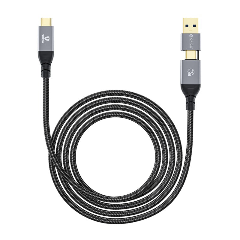 [CLEARANCE] ORICO (0.5m / 1m ) 2-in-1 USB C to USB C / USB A to USB C Fast Charging Data Cable with Adapter 20Gbps / 40Gbps Fast Data Transfer Rate, 4K 60Hz Video, Type C PD 100W for Smartphone, PC, Laptop | ACC20  ACC40
