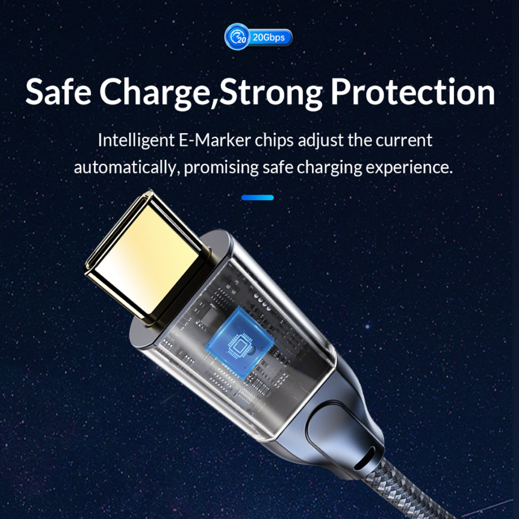 [CLEARANCE] ORICO CM32 (0.5m / 1m / 3m / 5m) USB Type C 3.2 Gen2x2 Fast Charging Data Cable with 20Gbps High-Speed Transmission Rate, PD 100W QC4 4K 60Hz Video, Aluminum Alloy for Smartphones, MacBook, Tablet, PC