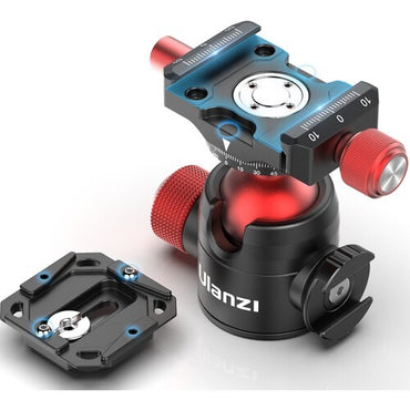 Ulanzi U-70 Metal Dual Cold Shoe Tripod Ball Head Spherical Bracket with Quick Release Plate