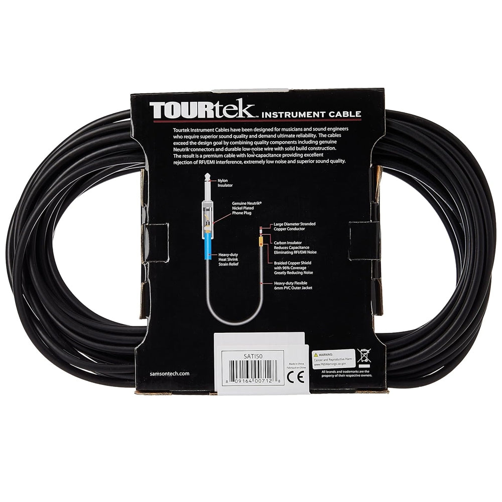 [CLEARANCE] Samson TOURtek TI 5 Meters 6.35mm AUX High Performance Instrument Cable with PVC Jacket, Nickel Plated Neutirk Connectors, and Copper Mesh Shielding | ESATI15