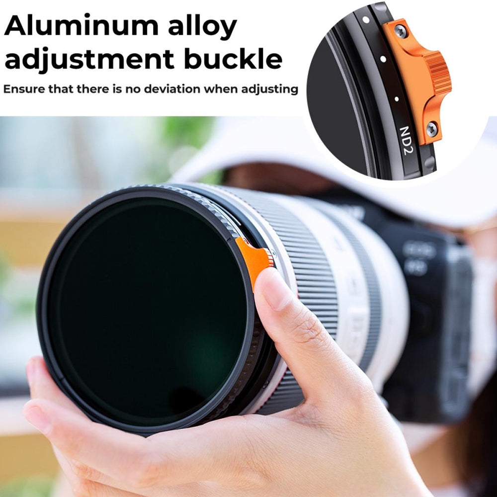 K&F Concept Nano-X Series MRC 9-Stop ND2-ND400 Variable ND Neutral Density Camera Lens Filter for 95mm | KF01-1905